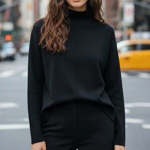 Banana Republic High Neck Cap Sleeve Blouse in Black SizeSmall Viscose Loose NWT